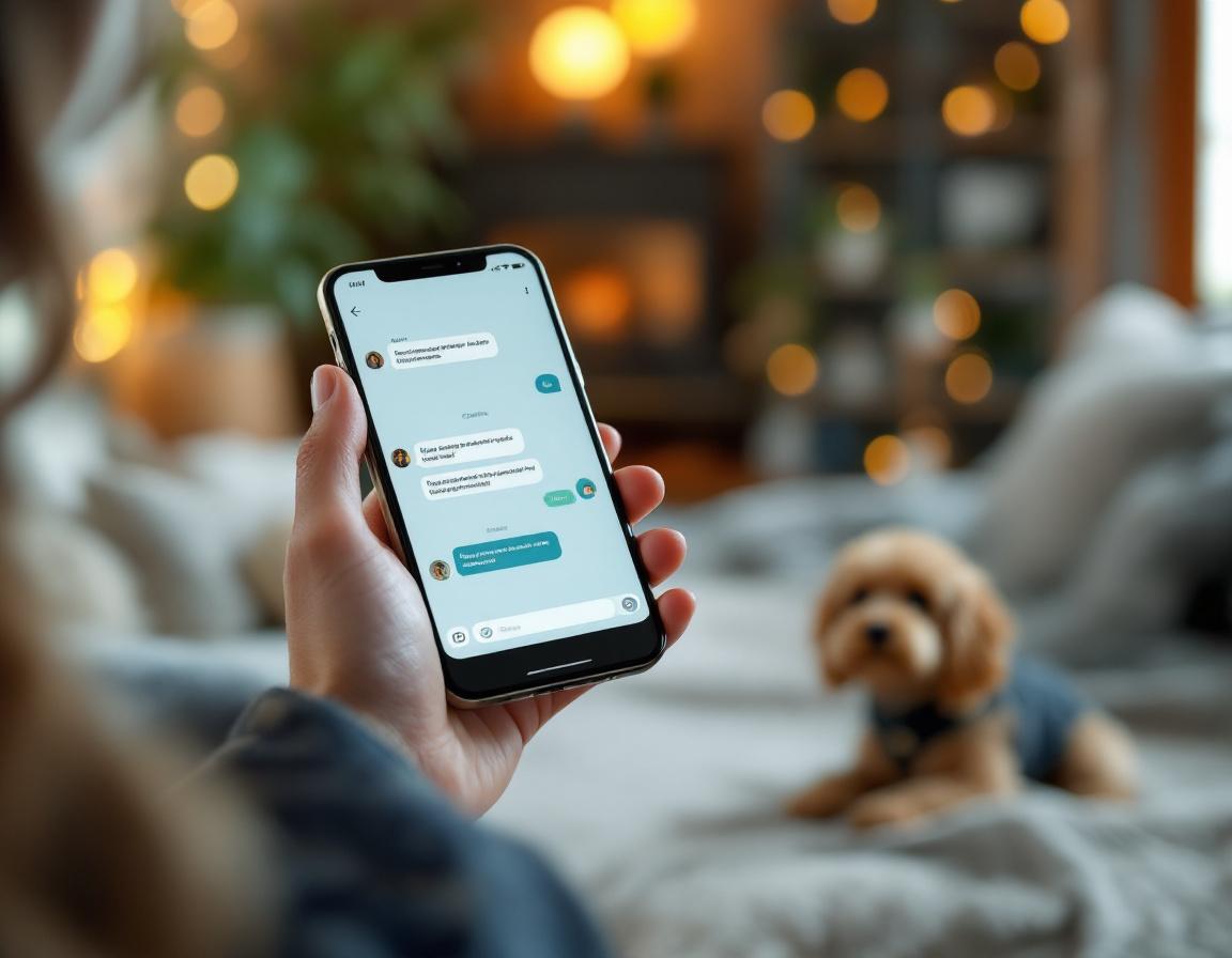 Mão segurando celular com conversa de WhatsApp aberta